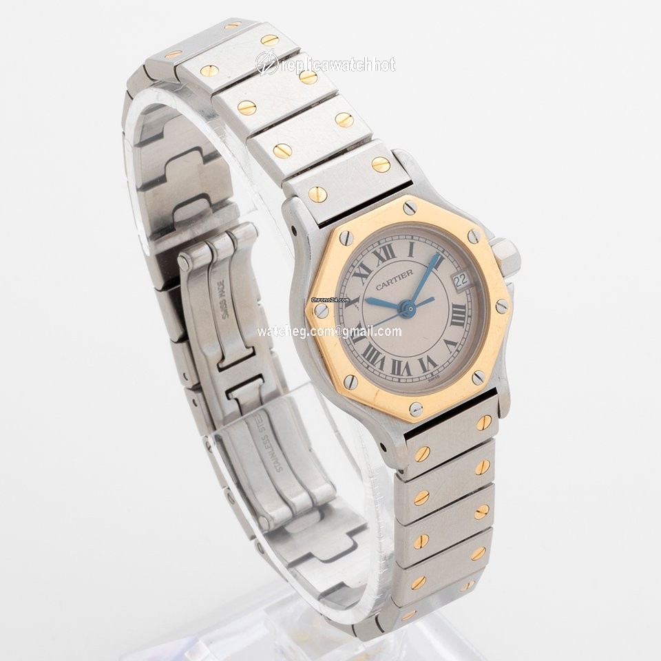 Cartier Santos Womens watch Quartz Gold Steel 187903 2
