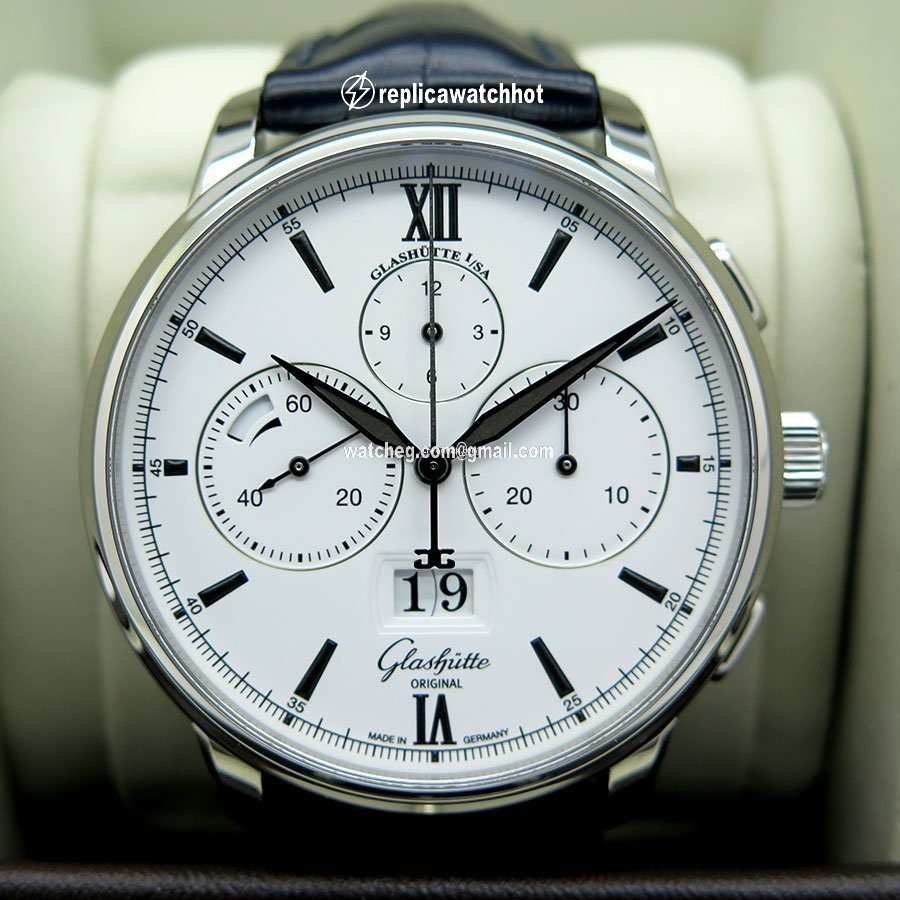 Glashtte Original Senator Chronograph Panorama Date Automatic Steel 1-37-01-05-02-33 2