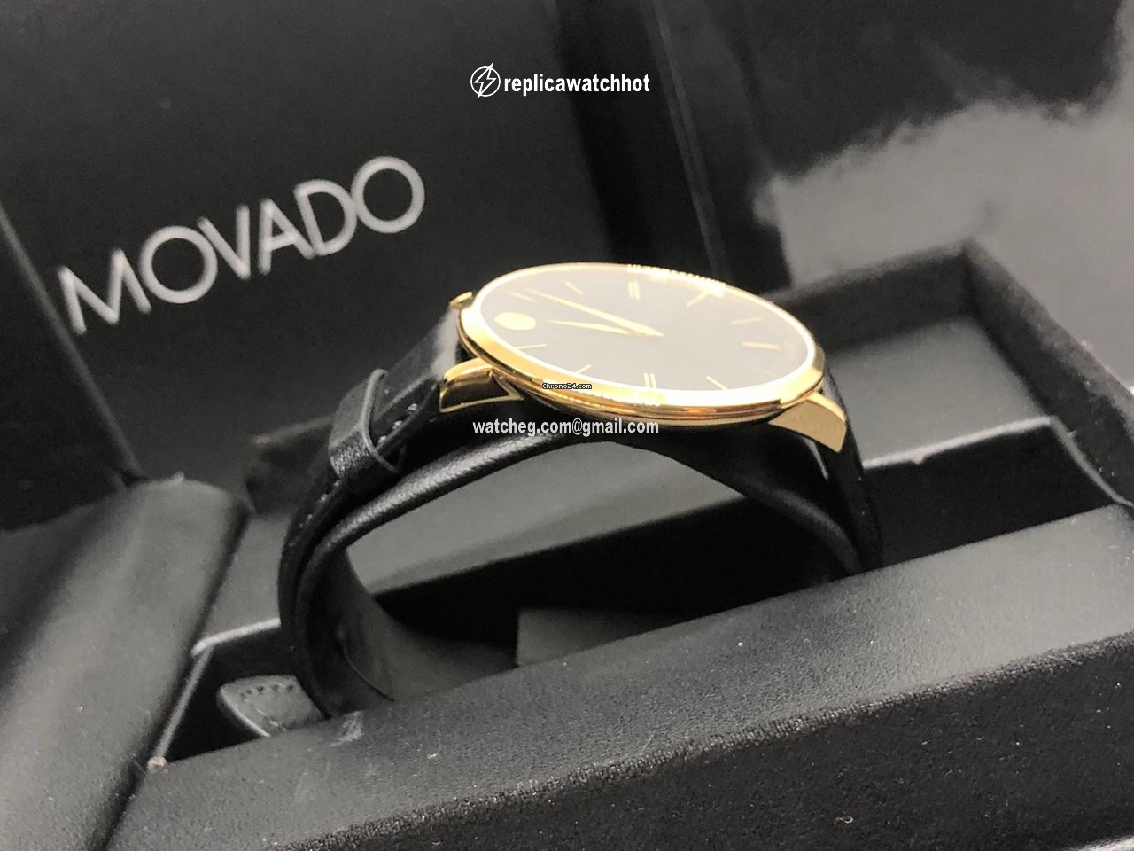Movado Mens watch Unisex Quartz Gold Steel 0607087 2