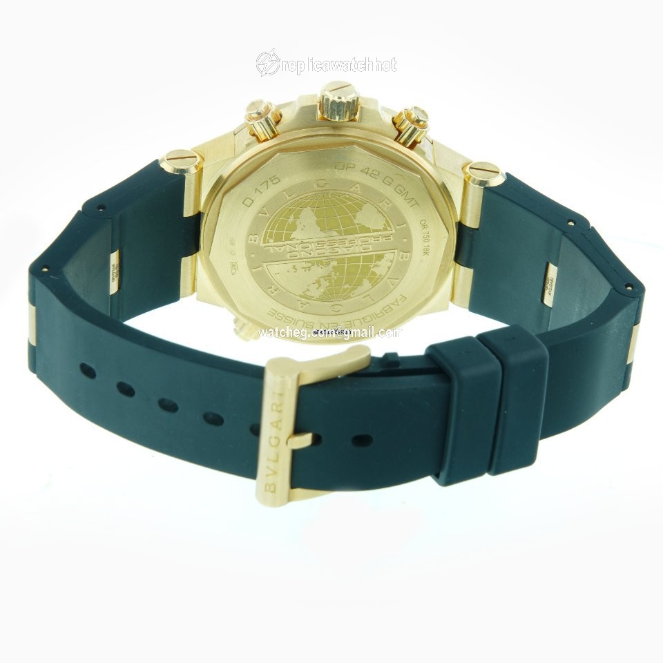 Bulgari Diagono Mens watch Unisex Automatic Yellow gold DP 42 G GMT 2
