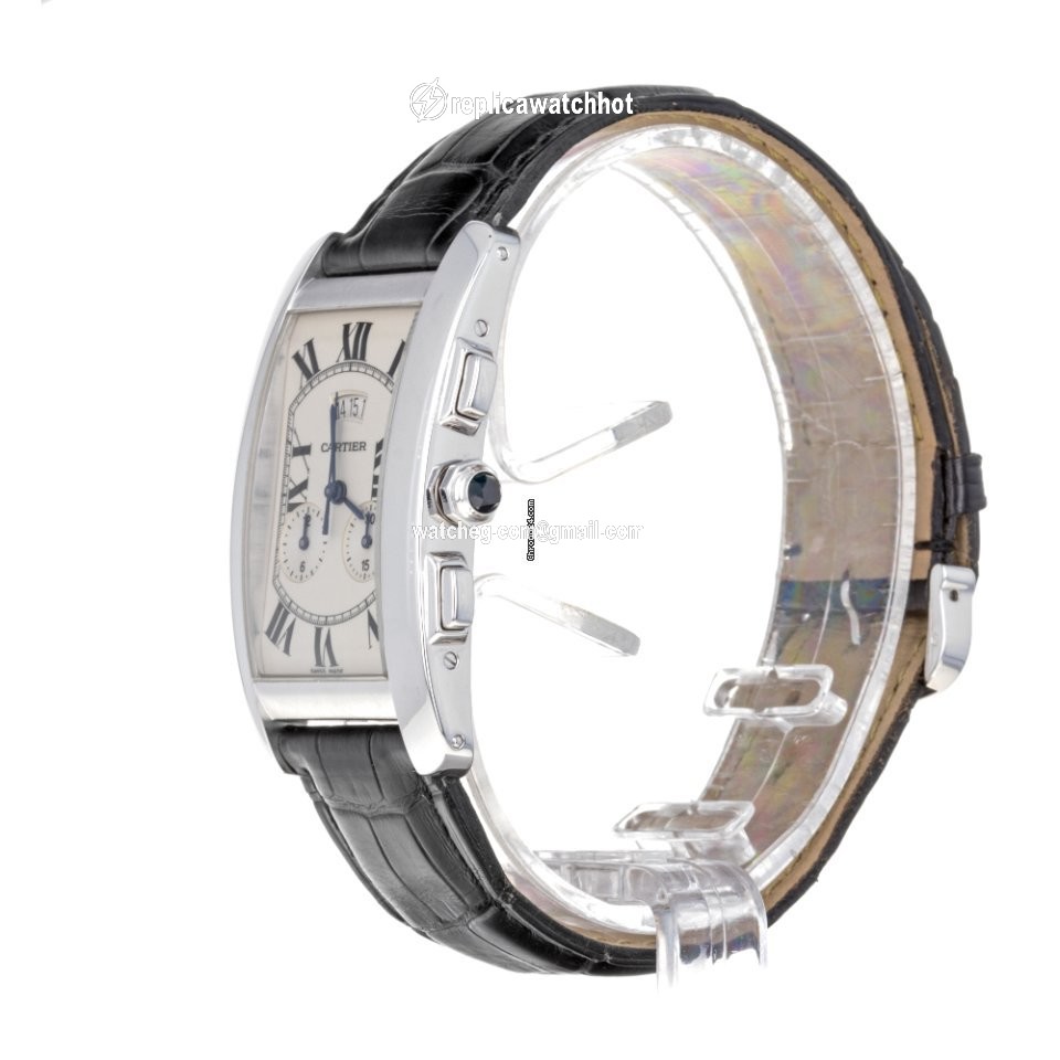 Cartier Tank Americaine Mens watch Unisex Quartz White gold 2569  W007976 2
