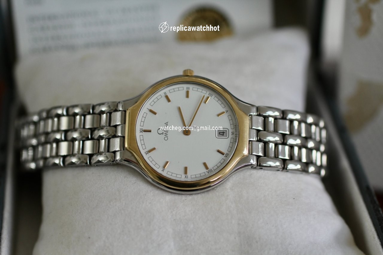 Omega De Ville Mens watch Unisex Quartz Gold Steel Vintage Deville 2
