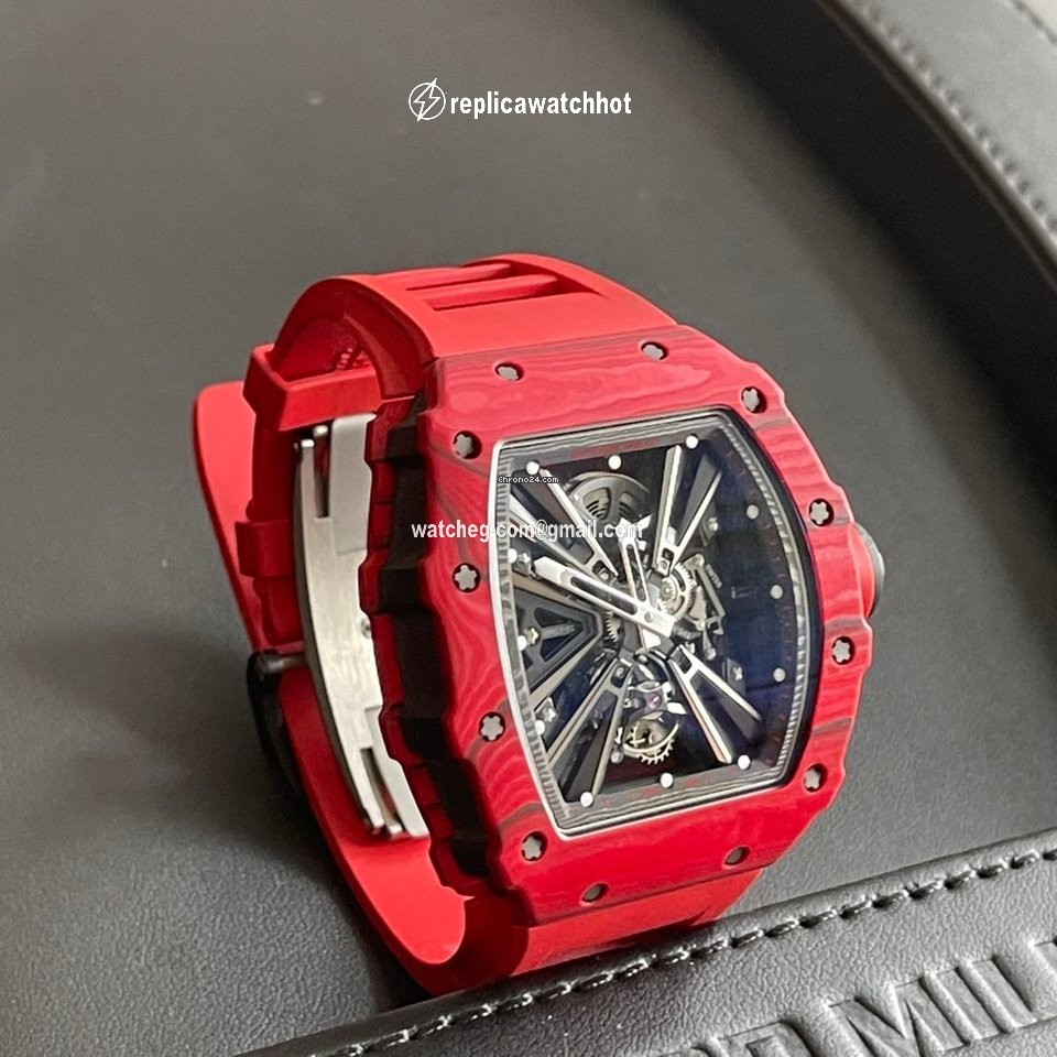Richard Mille Mens watch Unisex Automatic Carbon Richard Mille RM 12-01 Tourbillon Red Quartz Tpt 2