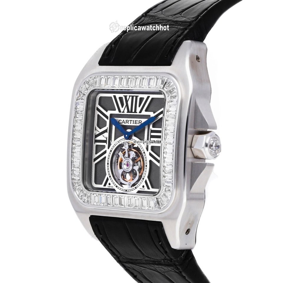 Cartier Santos 100 Mens watch Unisex Manual winding White gold HPI00312 2