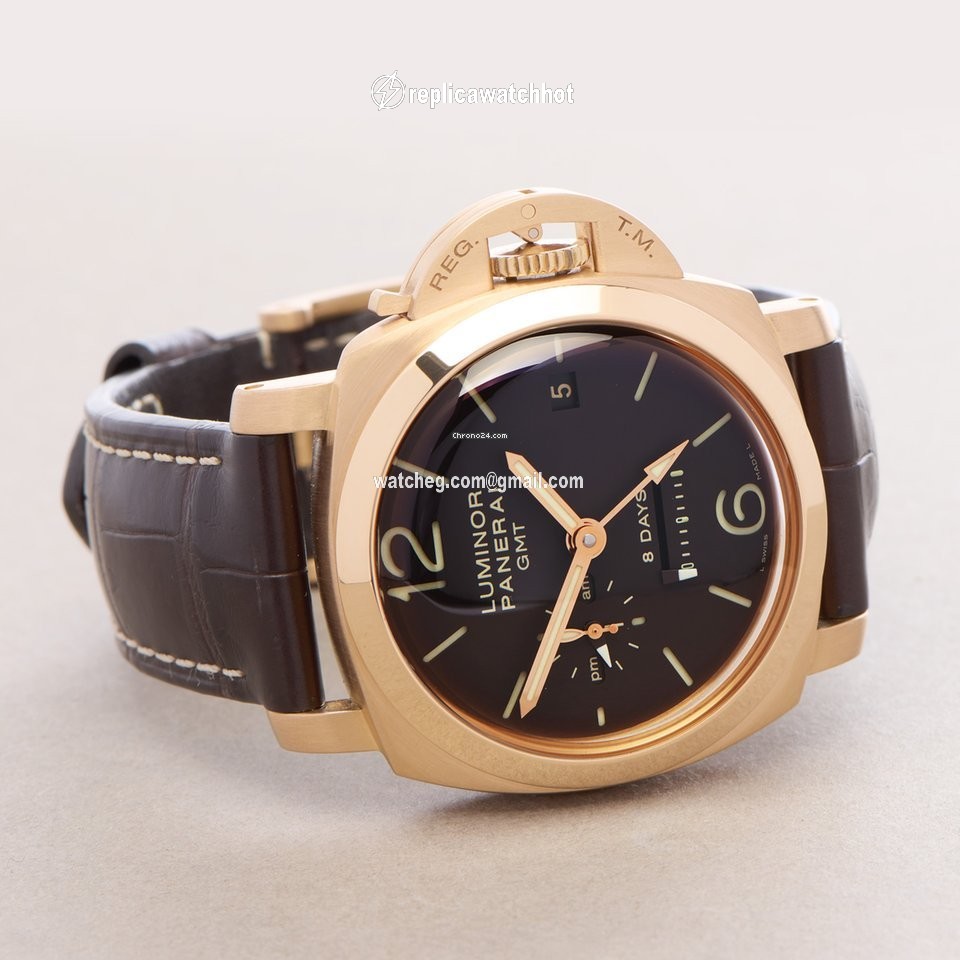 Panerai Luminor 1950 8 Days GMT Mens watch Unisex Manual winding Rose gold PAM00576 2