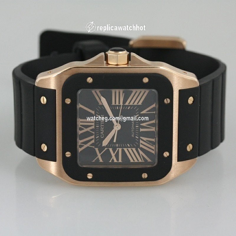 Cartier Santos 100 Mens watch Unisex Automatic Rose gold W20124U2 2