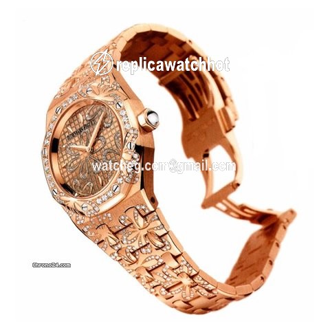 Audemars Piguet Royal Oak Lady Womens watch Quartz Rose gold 67617OR.ZZ.1235OR.01 2