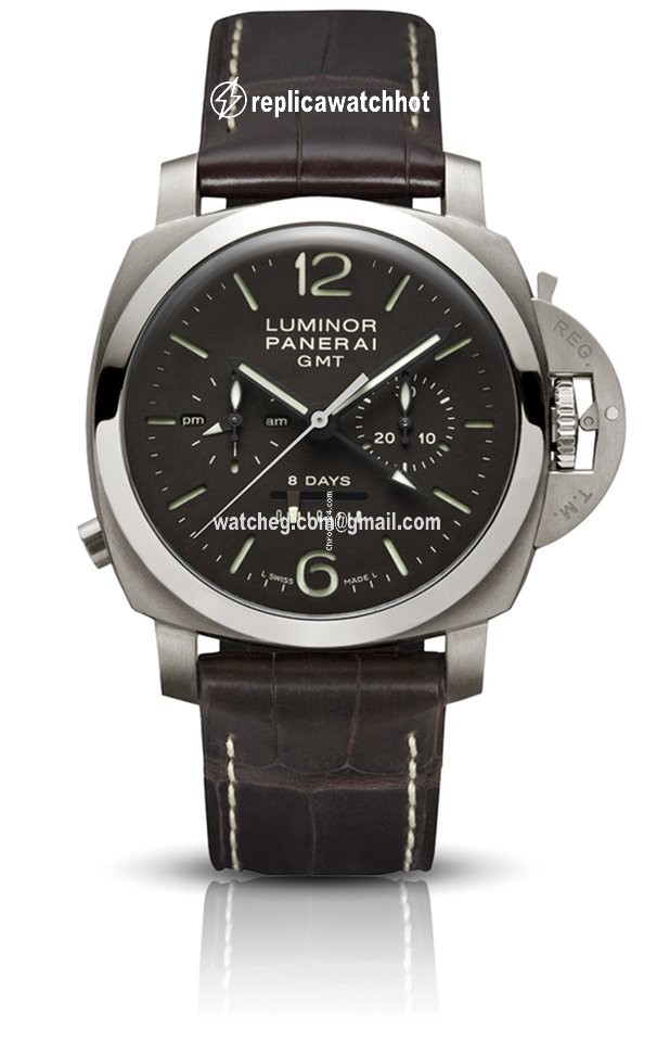Panerai Luminor 1950 8 Days Chrono Monopulsante GMT Mens watch Unisex Manual winding Titanium PAM00311 2