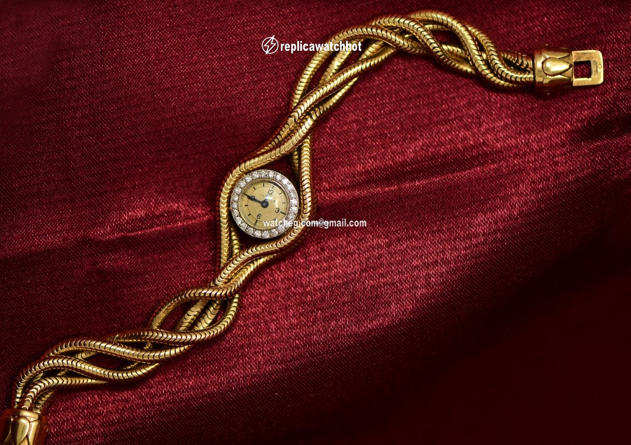 Cartier Womens watch Manual winding Yellow gold RARE 1940S DIAMOND SET PLATINUM, 18KT YG TRIPLE TWIST WATCH 2
