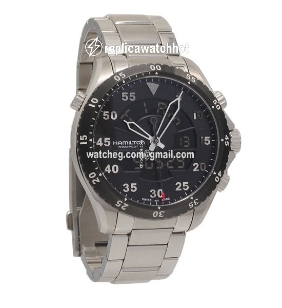 Hamilton Khaki Flight Timer Mens watch Unisex Quartz Steel H64554131 2