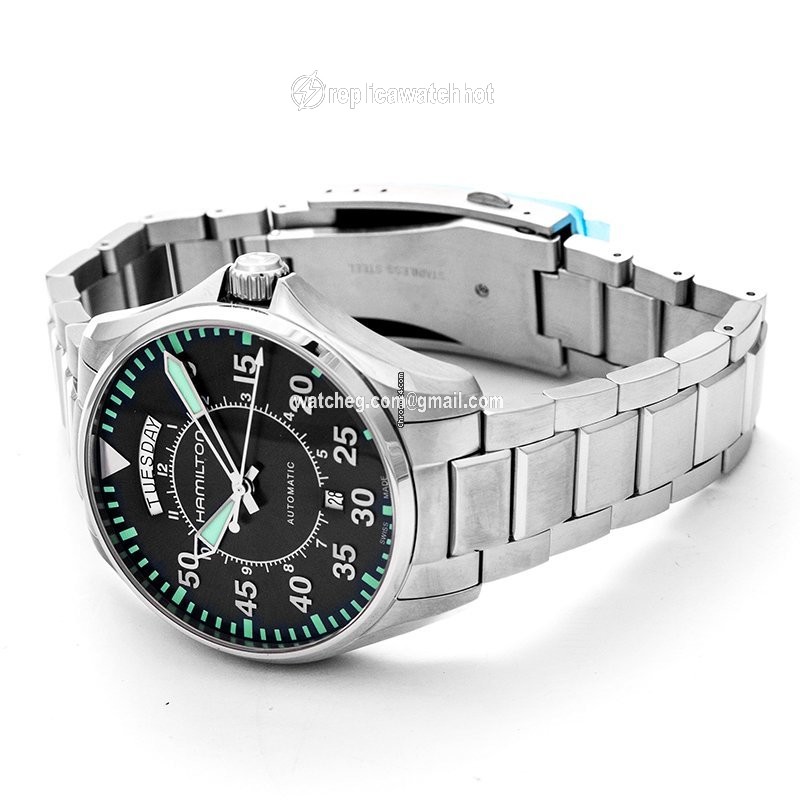 Hamilton Khaki Pilot Day Date Mens watch Unisex Automatic Steel H64615145 2