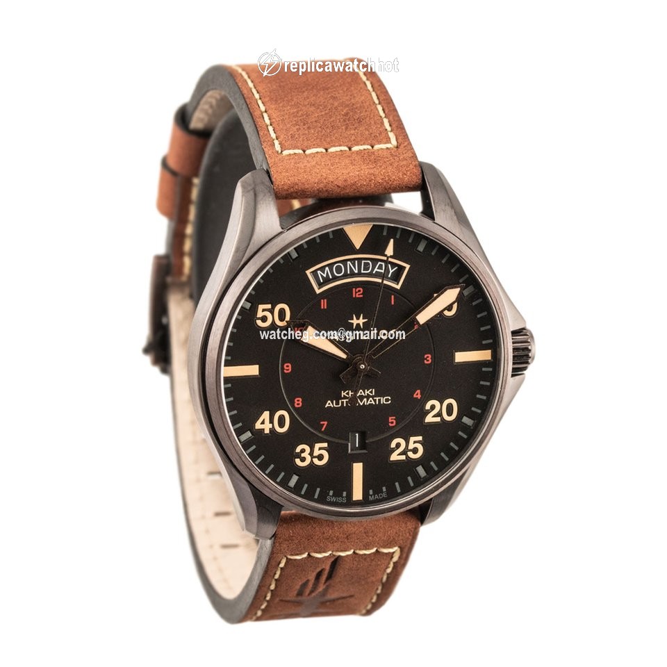 Hamilton Khaki Pilot Day Date Mens watch Unisex Automatic Steel H64605531 2