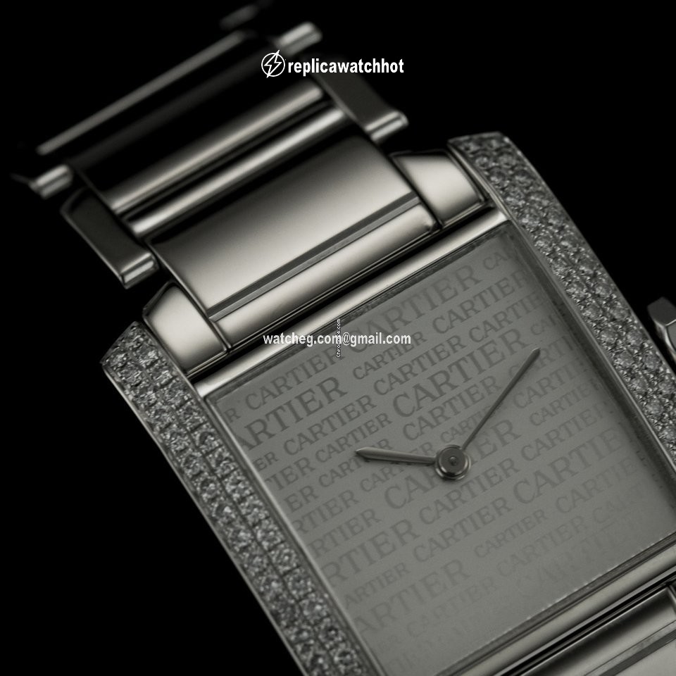 Cartier Tank Francaise Mens watch Unisex Quartz White gold WE101853 2