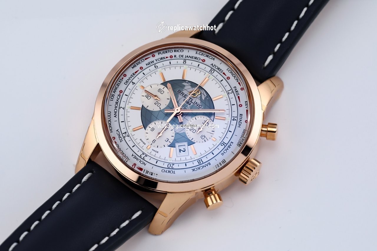 Breitling Transocean Chronograph Unitime Mens watch Unisex Automatic Rose gold RB0510U0 A733 3