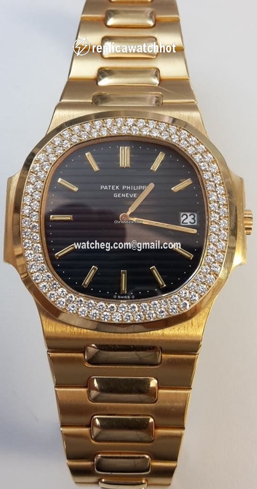 Patek Philippe Nautilus Mens watch Unisex Automatic Yellow gold 3700 3 Nautilus Blue original Steinbesatz 3