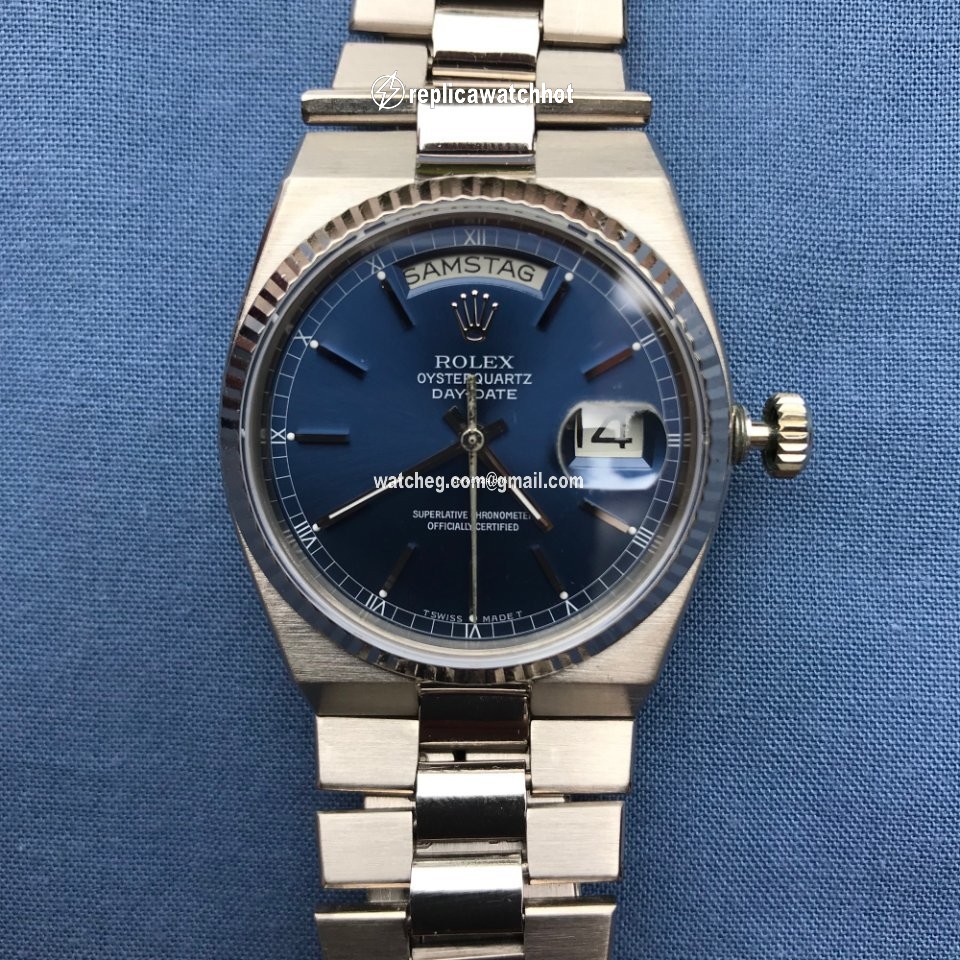Rolex Day-Date Oysterquartz Mens watch Unisex White gold Quartz 19019 3