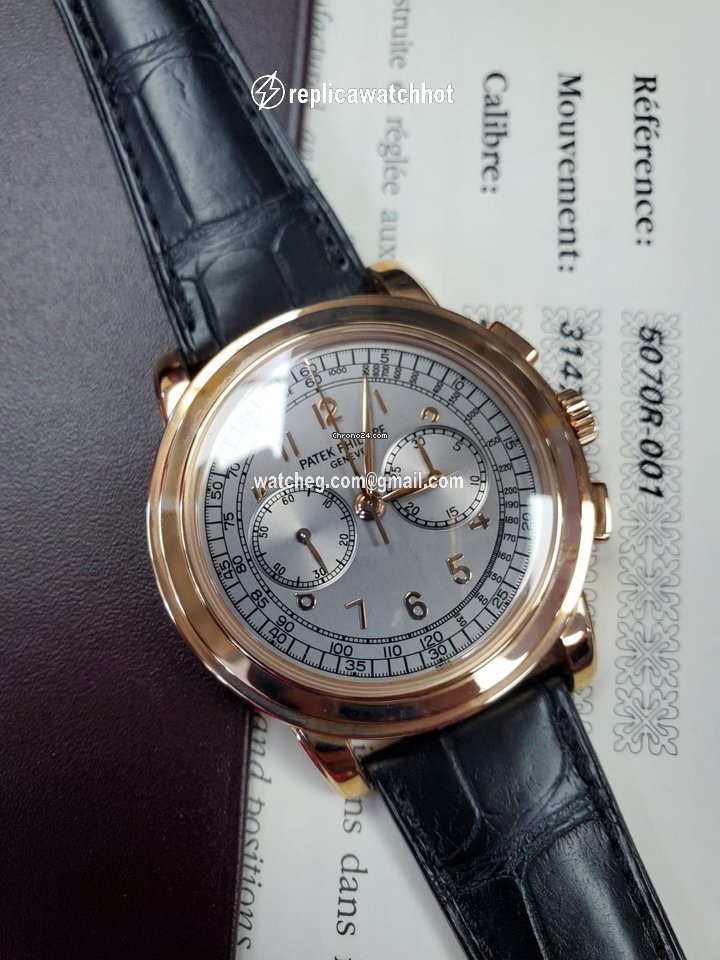 Patek Philippe Chronograph Mens watch Unisex Manual winding Rose gold 5070R 3
