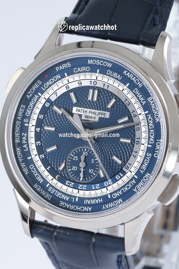 Patek Philippe World Time Chronograph Mens watch Unisex Automatic White gold 5930G-001 3