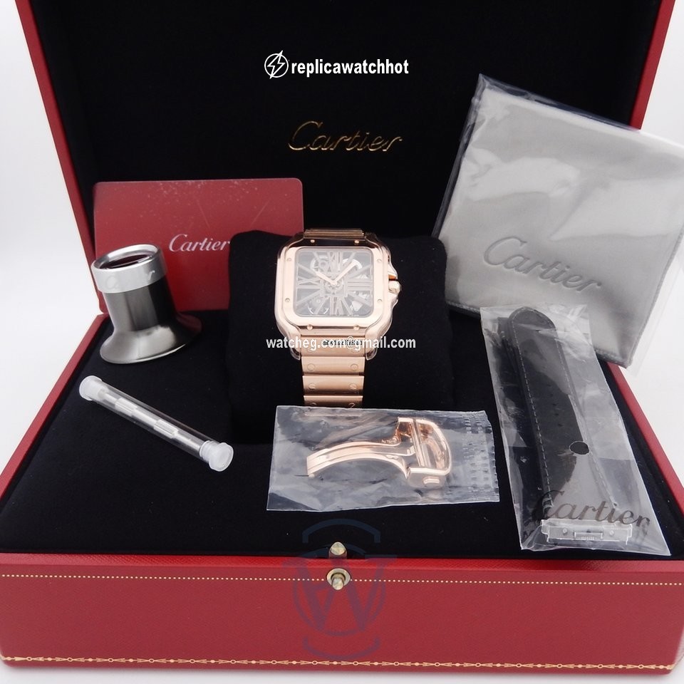 Cartier Santos Mens watch Unisex Manual winding Rose gold WHSA0008 3
