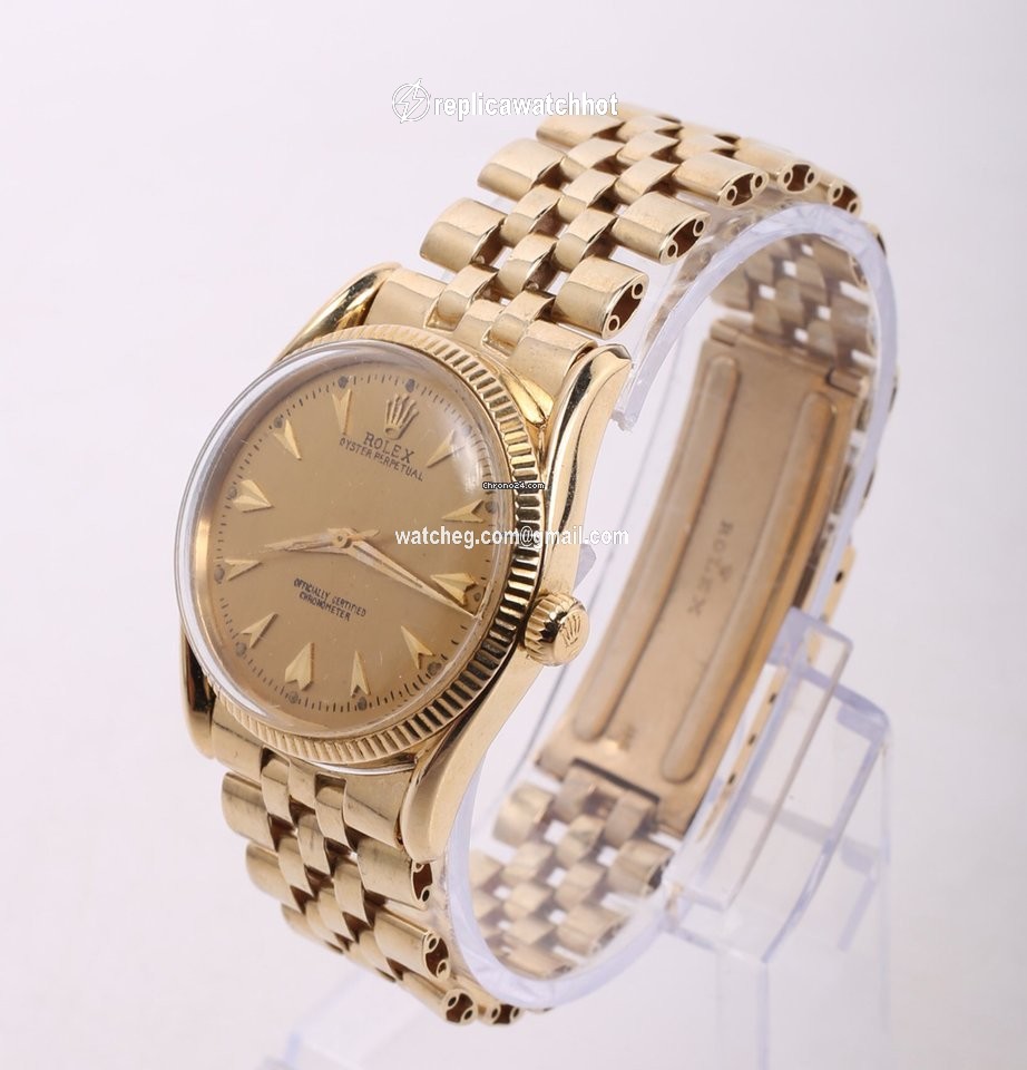 Rolex Oyster Perpetual 34 Mens watch Unisex Yellow gold Automatic 6593 3
