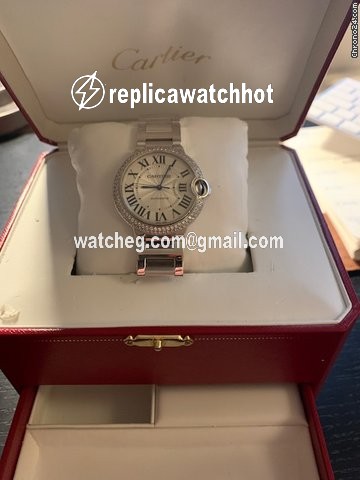 Cartier Ballon Bleu 36mm Womens watch Automatic White gold WJBB0008 3