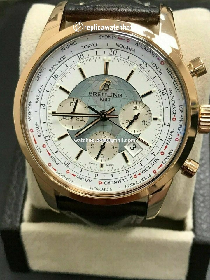 Breitling Transocean Chronograph Unitime Mens watch Unisex Automatic Rose gold RB0510 3