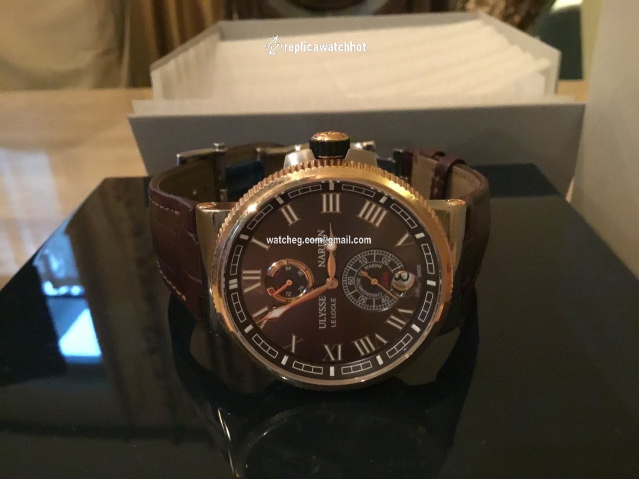 Ulysse Nardin Marine Chronometer Manufacture Mens watch Unisex Automatic Gold Steel 1185-126 45 3