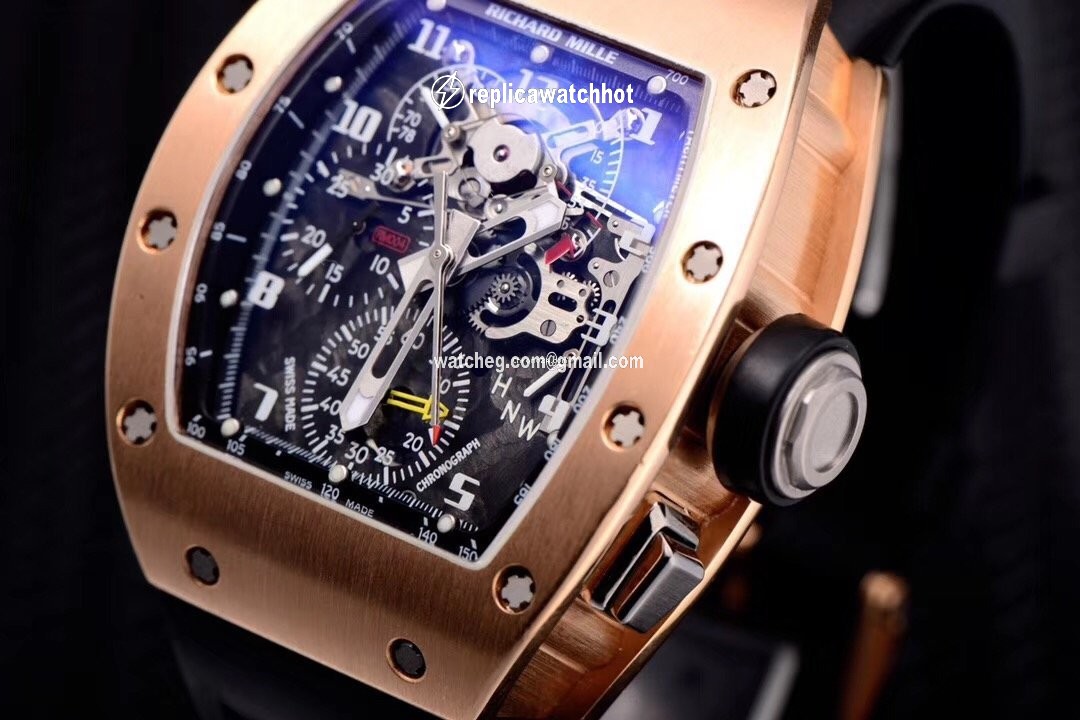 Richard Mille Mens watch Unisex Manual winding Rose gold Richard Mille RM004 AG PG 18K rose gold Full set 3