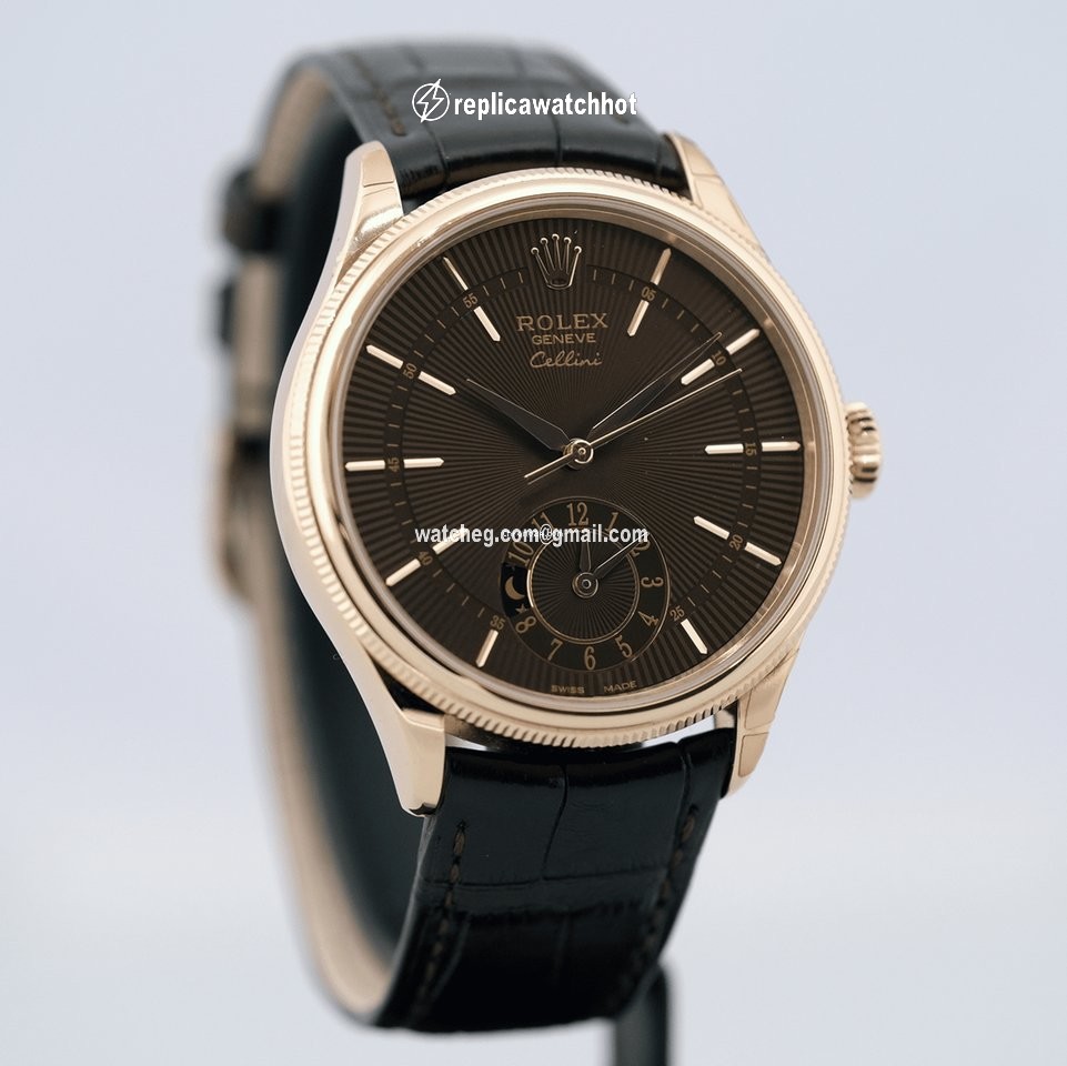Rolex Cellini Dual Time Mens watch Unisex Rose gold Automatic 50525-0016 3
