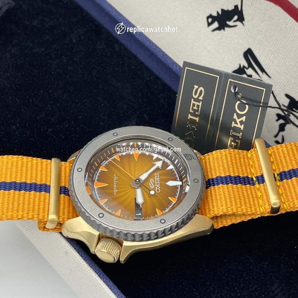 Seiko 5 Sports Mens watch Unisex Automatic Gold Steel SBSA092 3