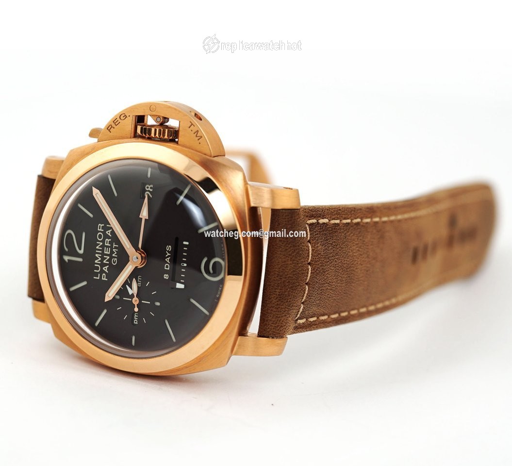Panerai Luminor 1950 8 Days GMT Mens watch Unisex Manual winding Rose gold PAM 00289 3