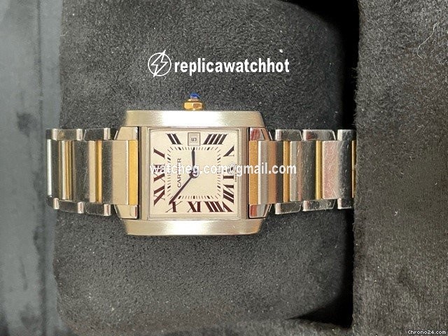 Cartier Tank Francaise Mens watch Unisex Quartz Gold Steel W51012Q4 3
