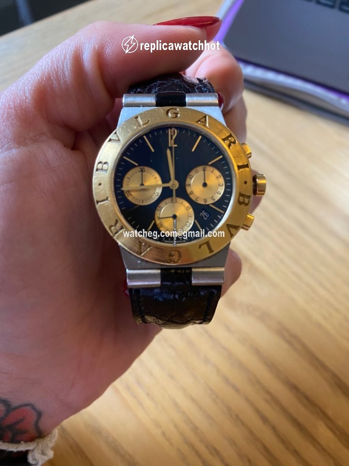 Bulgari Diagono Mens watch Unisex Manual winding Gold Steel CH 35 SG 3