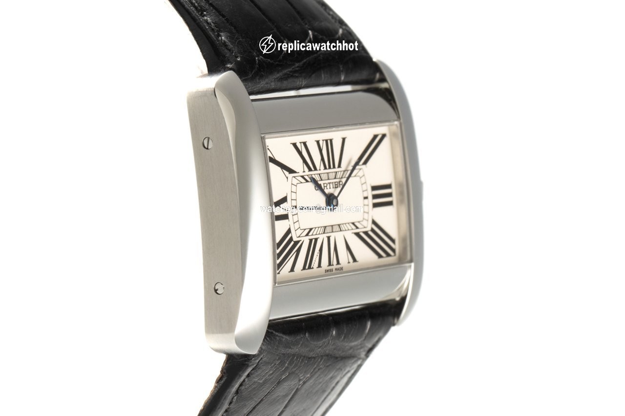 Cartier Tank Divan Mens watch Unisex Quartz Steel 2600 3