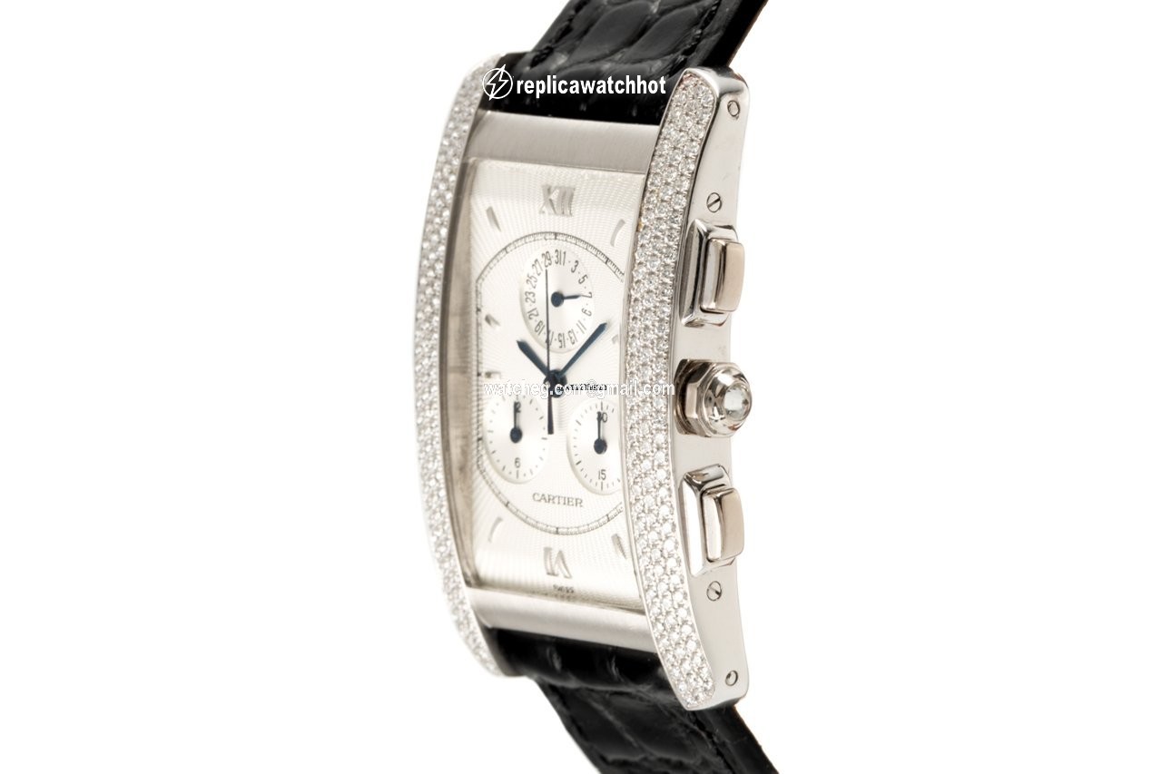 Cartier Tank Americaine Mens watch Unisex Quartz White gold 2339 3