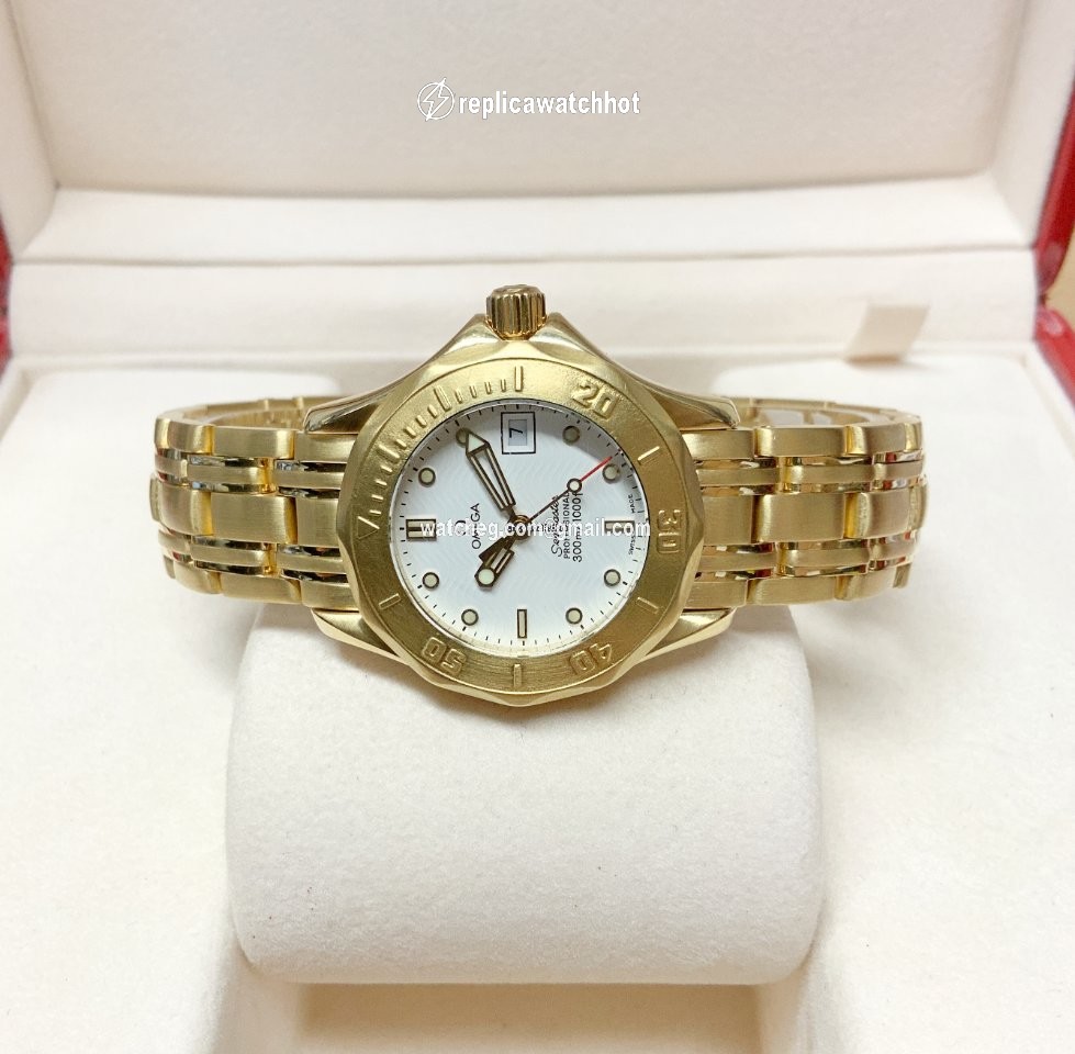 Omega Seamaster Womens watch Quartz Yellow gold 2182.20.00 3