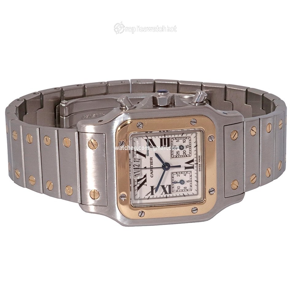 Cartier Santos Mens watch Unisex Quartz Gold Steel 2425 3
