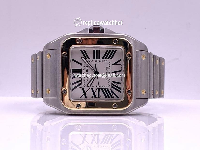 Cartier Santos 100 Mens watch Unisex Automatic Gold Steel W200728G 3