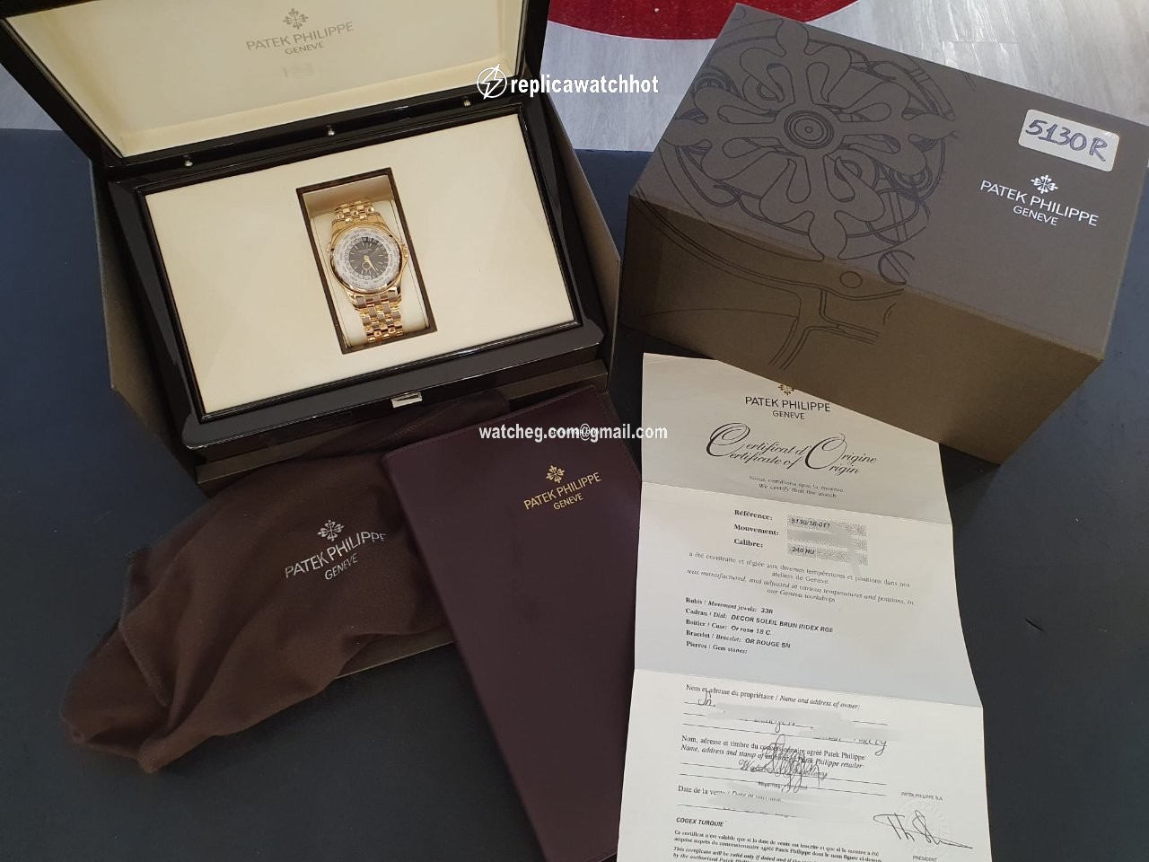 Patek Philippe World Time Mens watch Unisex Automatic Rose gold 5130 1R-011 3