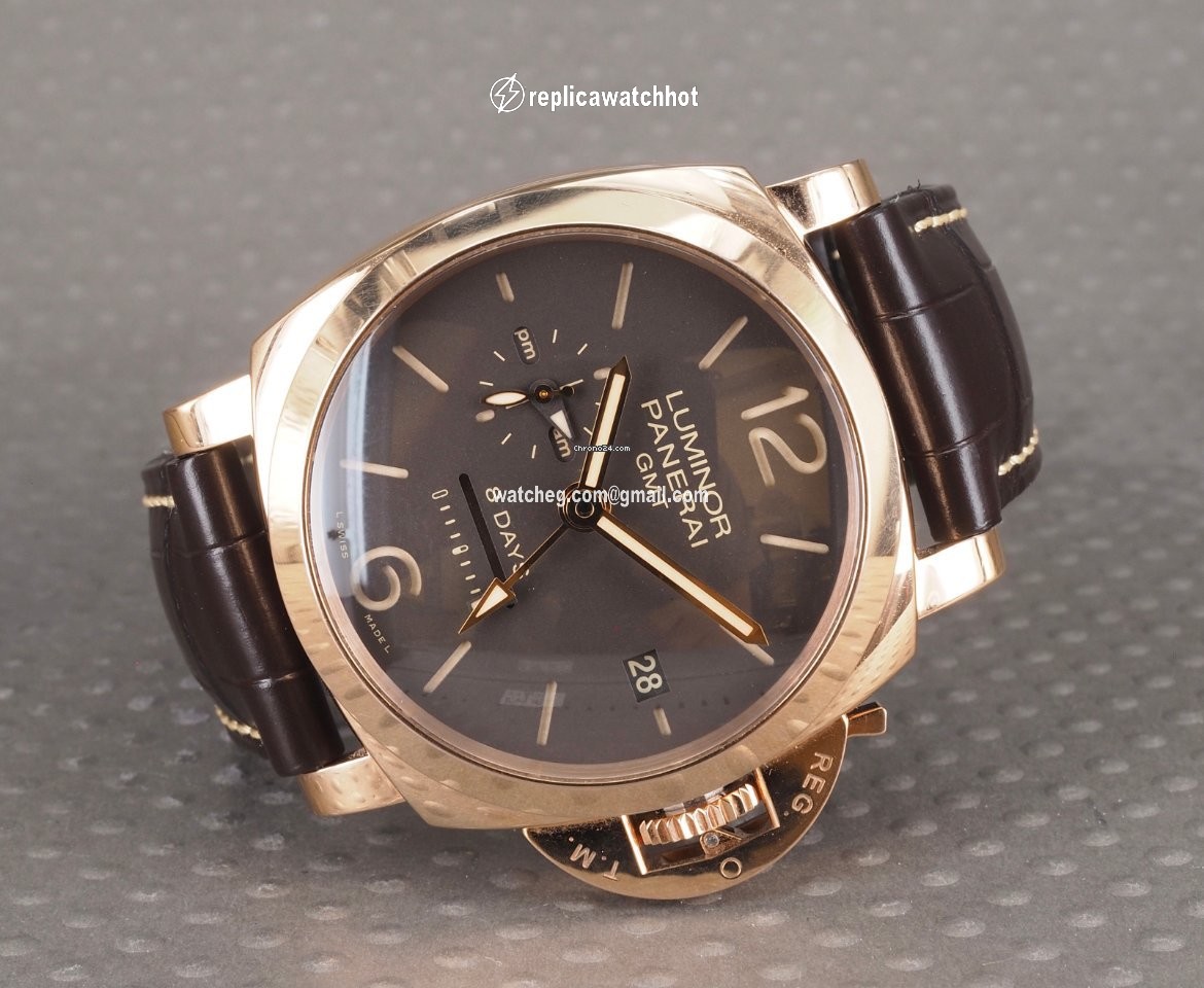 Panerai Luminor 1950 8 Days GMT Mens watch Unisex Manual winding Rose gold PAM 00576 3