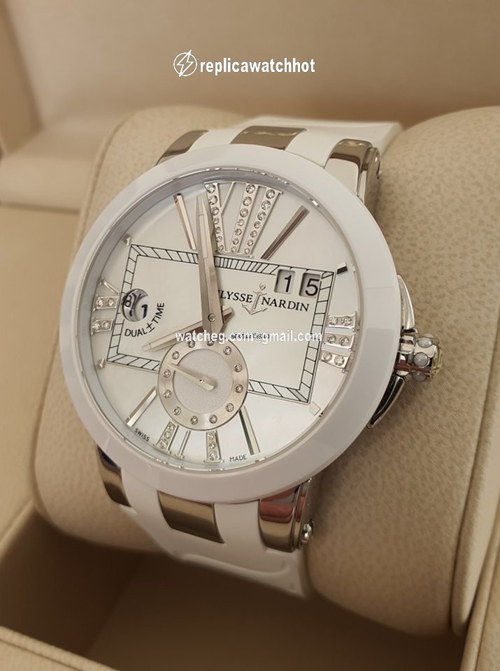 Ulysse Nardin Executive Dual Time Lady Womens watch Automatic Steel 243-10-3 391 3