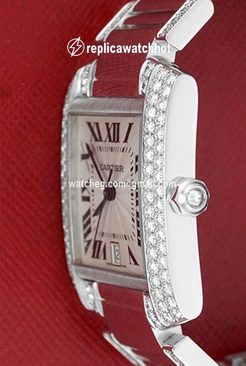 Cartier Tank Francaise Mens watch Unisex Automatic White gold WE1003SF 3