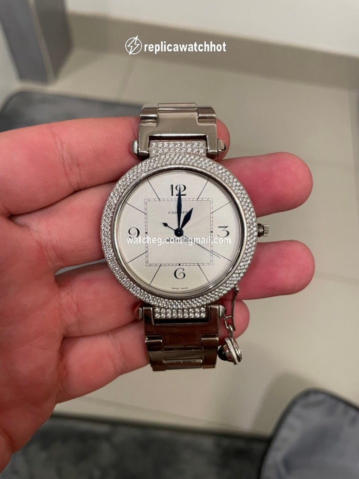 Cartier Pasha Mens watch Unisex Automatic White gold WJ1202M9 3