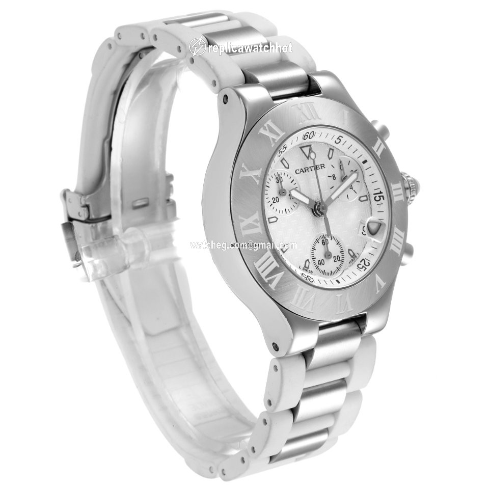 Cartier 21 Chronoscaph Mens watch Unisex Quartz Steel W10184U2 3