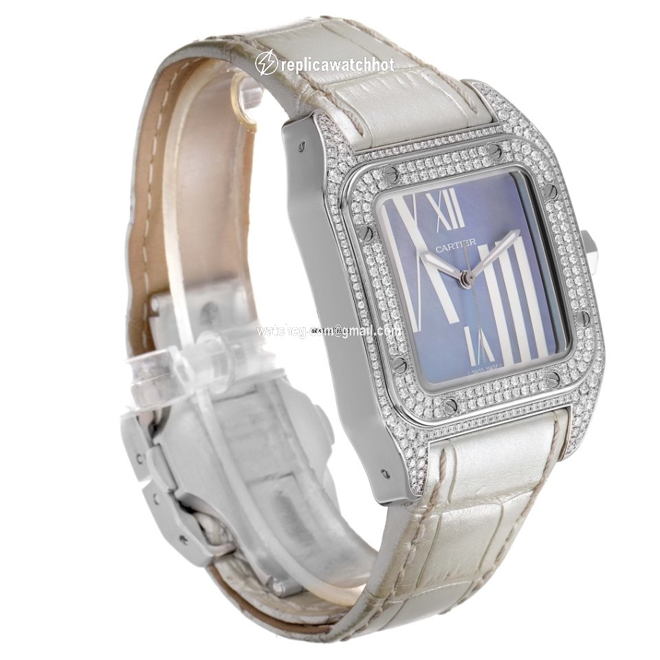 Cartier Santos 100 Womens watch Automatic White gold WM503251 3