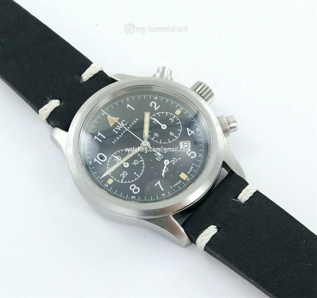 IWC Pilot Chronograph Quartz Steel 3741 3