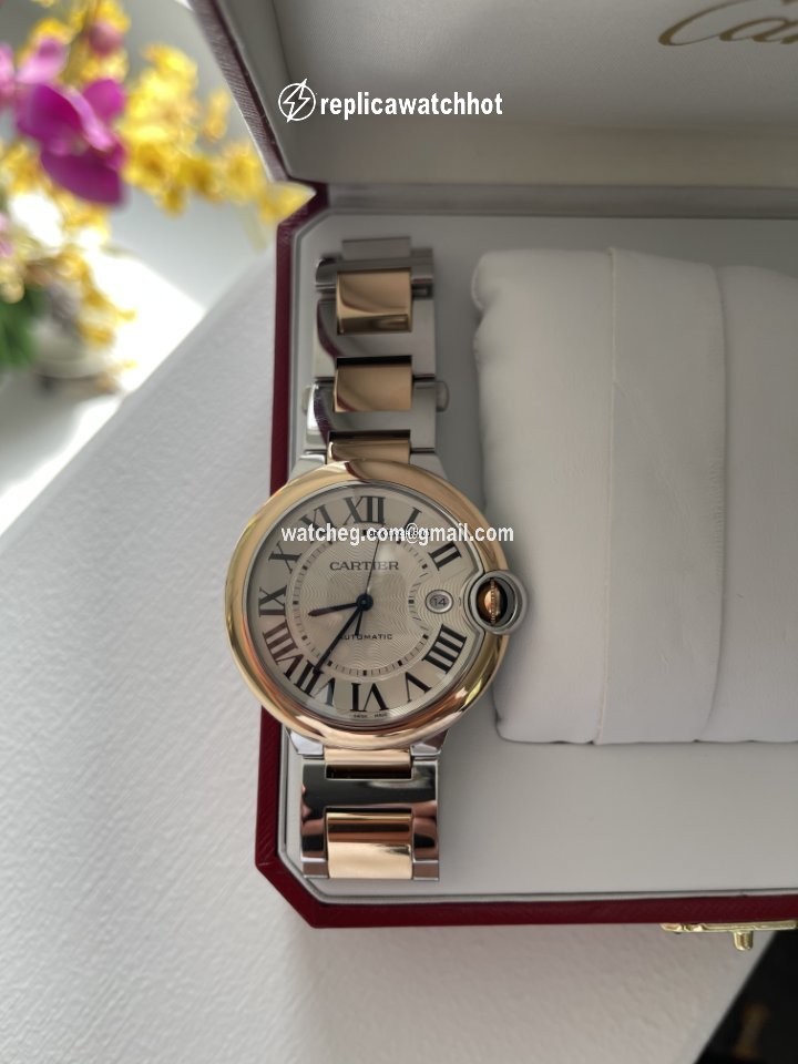 Cartier Ballon Bleu 42mm Mens watch Unisex Automatic Gold Steel W2BB0004 3