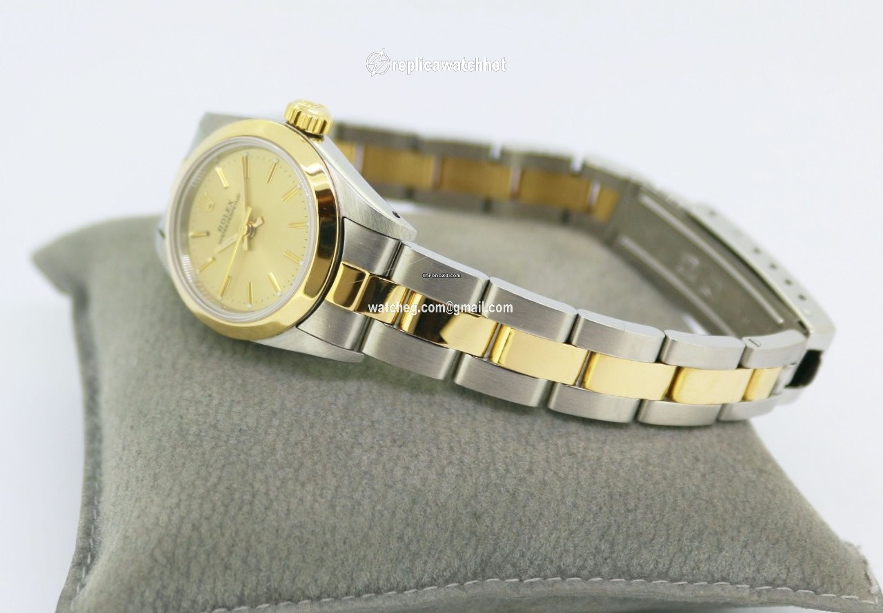 Rolex Oyster Perpetual Womens watch Gold Steel Automatic 67183 3