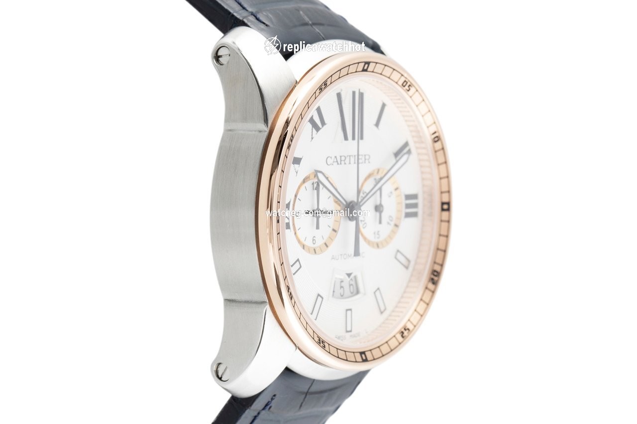 Cartier Calibre de Cartier Chronograph Mens watch Unisex Automatic Gold Steel W7100042 3