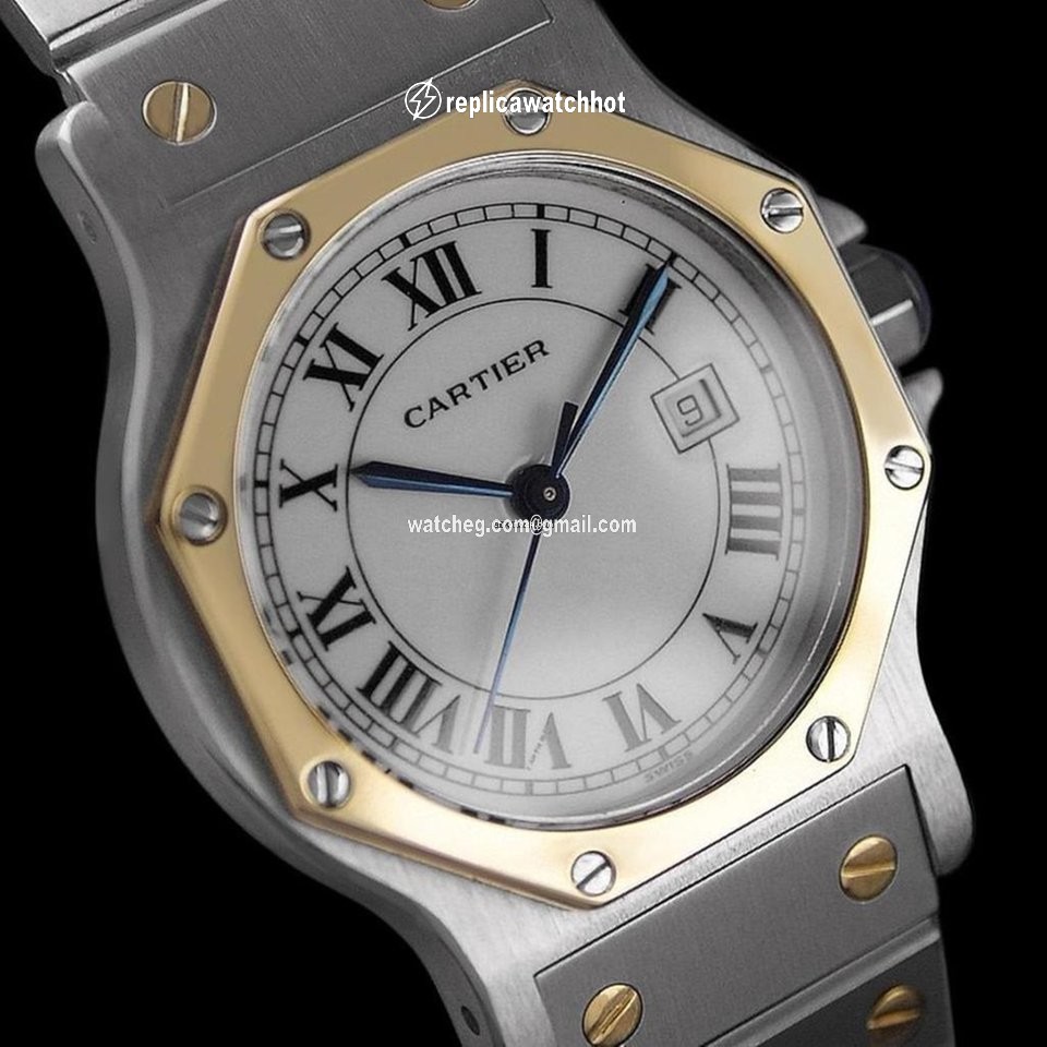 Cartier Santos Mens watch Unisex Automatic Gold Steel 8349ST 3